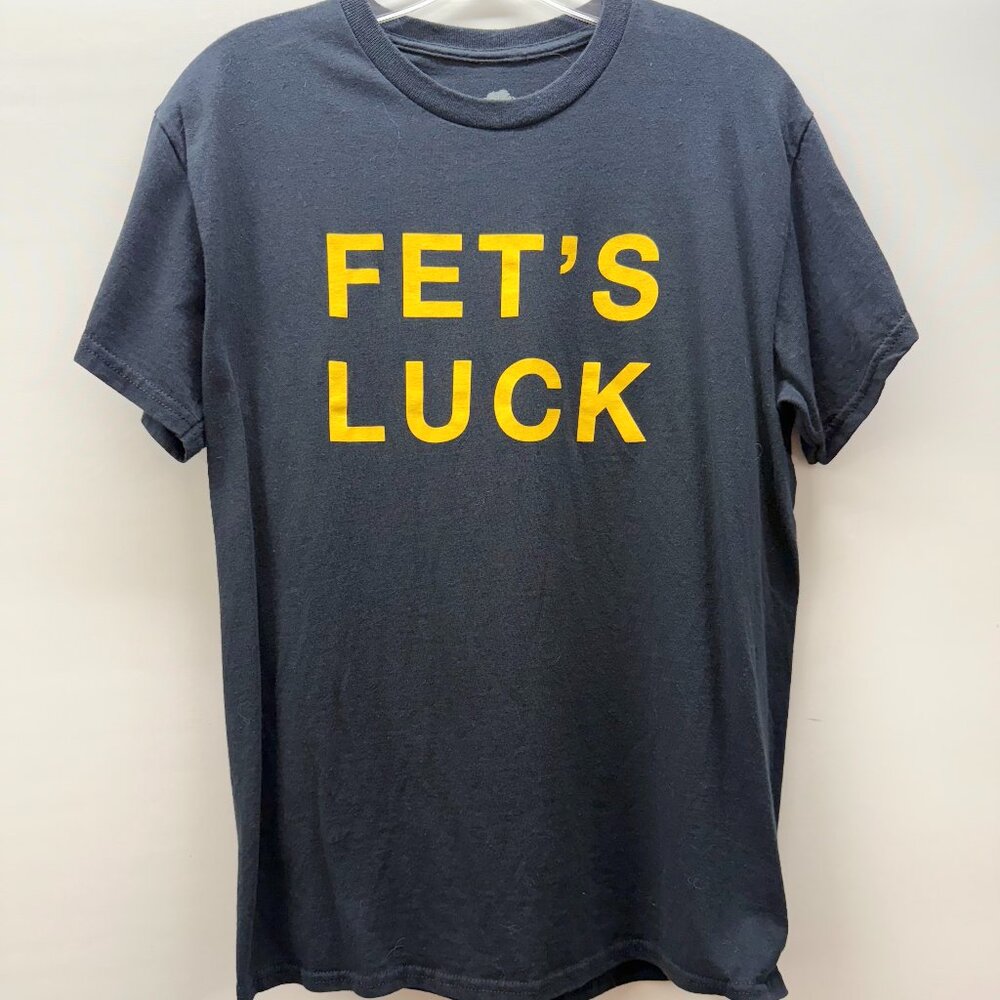 Danny Duncan T-Shirt Men's Size M Fet's Luck Graphic Print Gray/Yellow Novelty